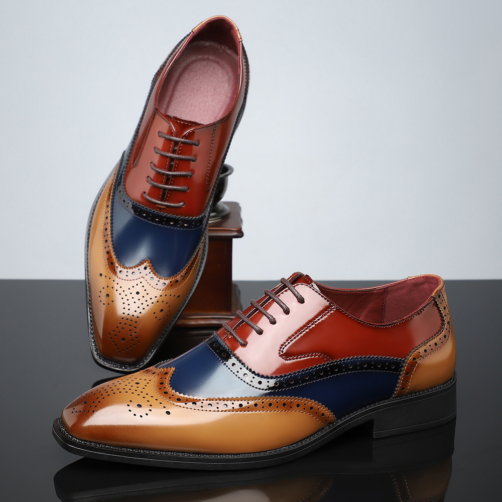 Men's Wingtip Brogue Lace-Up Shoes - Noel