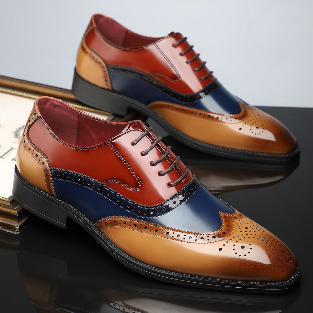 Men's Wingtip Brogue Lace-Up Shoes - Noel
