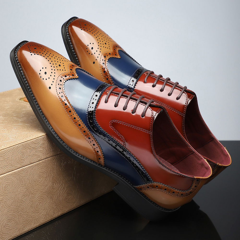 Men's Wingtip Brogue Lace-Up Shoes - Noel