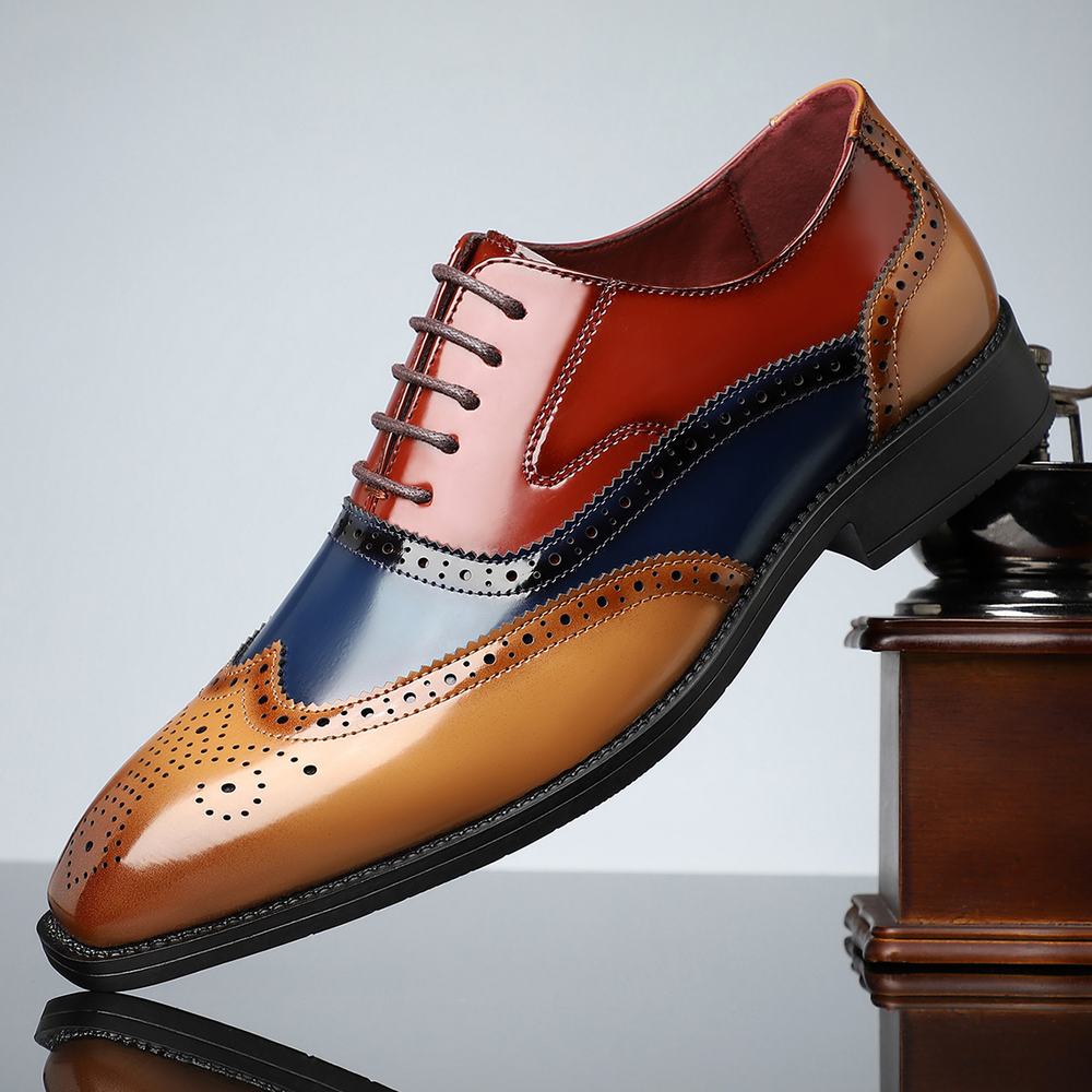 Men's Wingtip Brogue Lace-Up Shoes - Noel