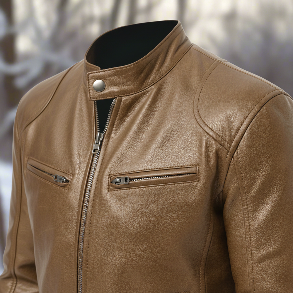 Men's Leather Jacket Slim Fit - Spencer