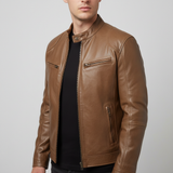 Men's Leather Jacket Slim Fit - Spencer