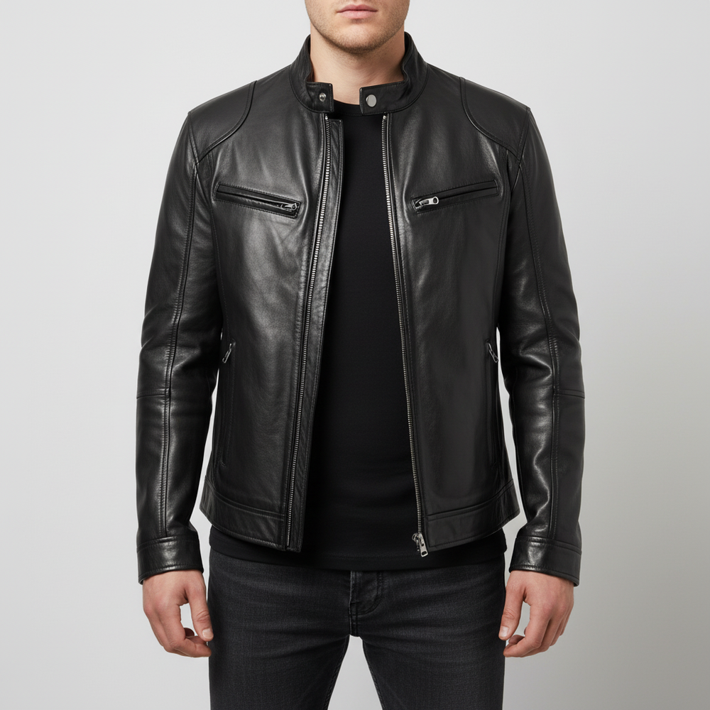 Men's Leather Jacket Slim Fit - Spencer