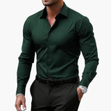 Men's Shirt – Long Sleeve, Collared Neckline & Button-Front Closure