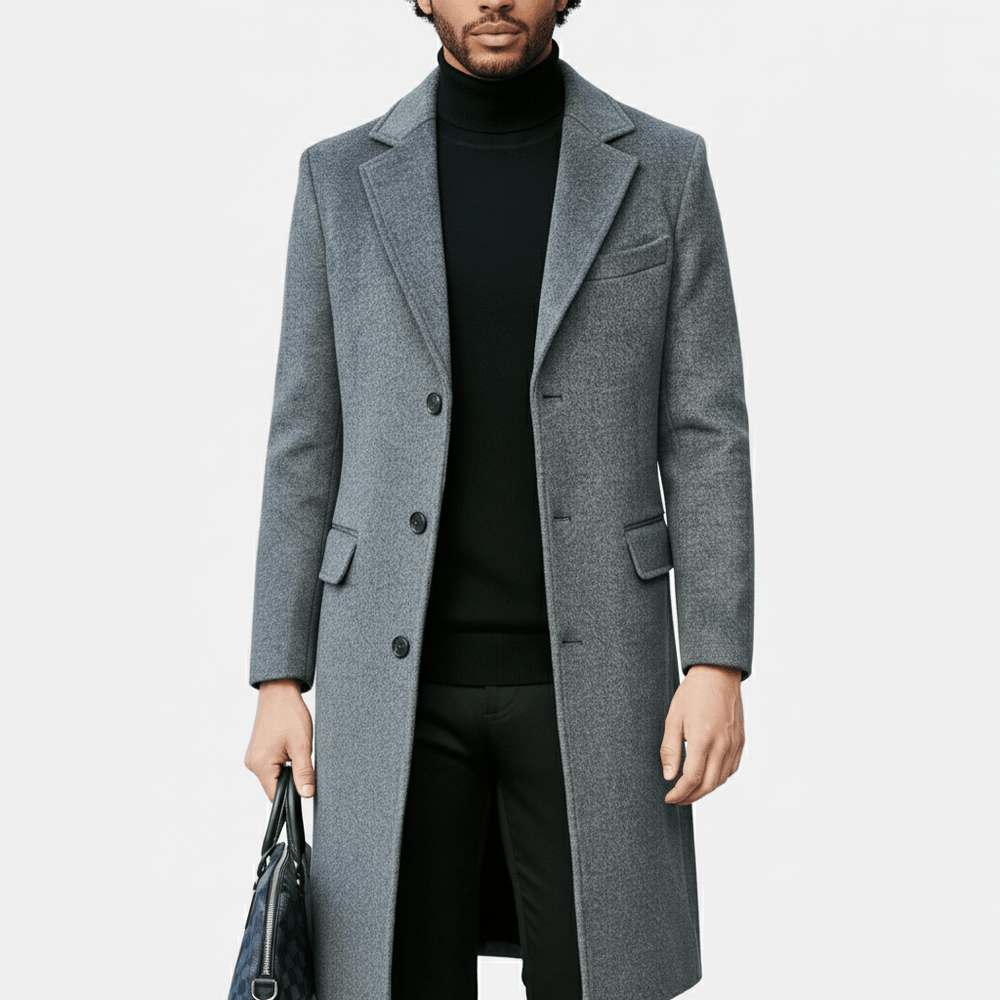 Michael - Men's coat with button placket - 12