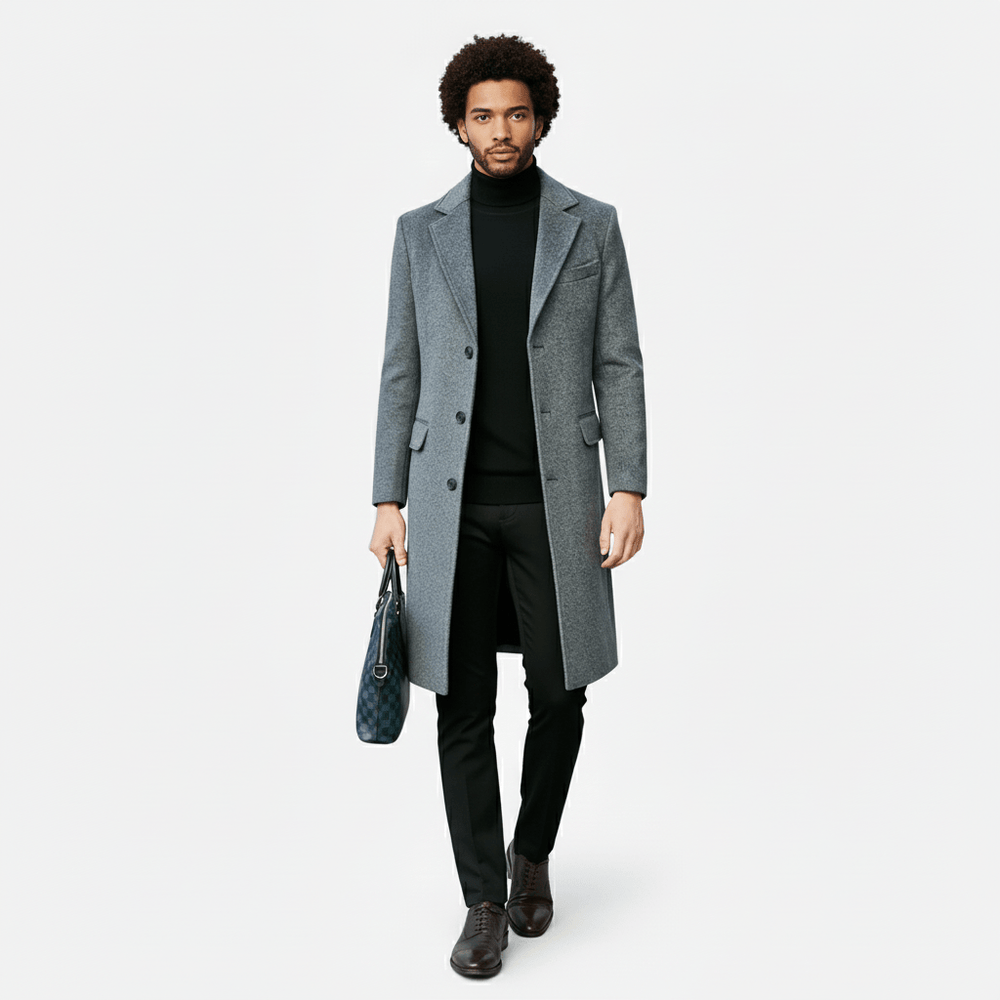 Michael - Men's coat with button placket - 7