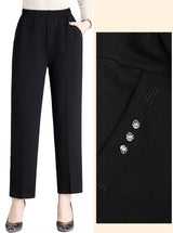 Autumn Magic Plus-Size High-Waisted Embroidered Pants for Women - Stylish & Comfortable