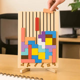 Holz-Tetris-Puzzlebrett – Kreatives Brain-Break für Ihren Schreibtisch | Stressabbau & Konzentrationsförderung