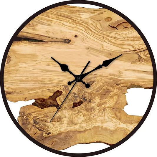 Wooden Wall Clock – Resin Details, Roman Numerals & 30 cm Diameter