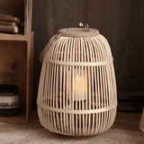 Handwoven Rattan Lantern – Flameless LED Candle, 3 Shapes, Battery-Powered