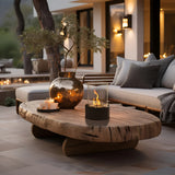 Tabletop Bioethanol Fireplace – Glass Cylinder, Metal Base & 27cm Height