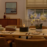 Tabletop Bioethanol Fireplace – Glass Cylinder, Metal Base & 27cm Height