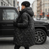 Quilted Hooded Jacket Cold Weather Warm Lightweight Stylish