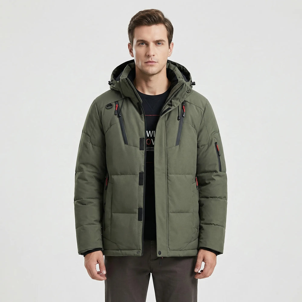 Hooded Windproof Puffer Jacket - Shaun