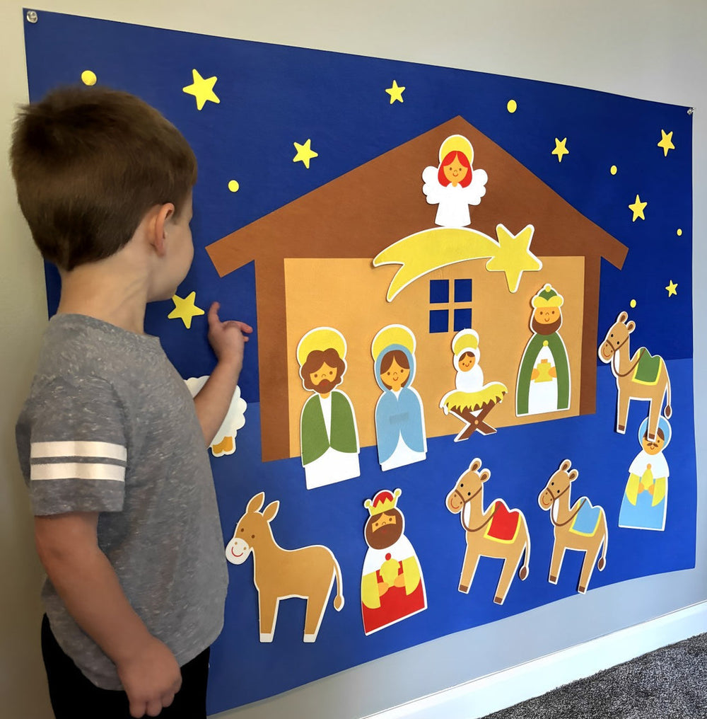 Gefilzte Weihnachtskrippe für Kinder – Traditionelles Spielzeug für gemeinsame Festtage | KinderKerst
