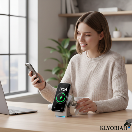 3-in-1 Wireless Charger – 15W MagSafe, Foldable & Phone/Watch/Earbuds