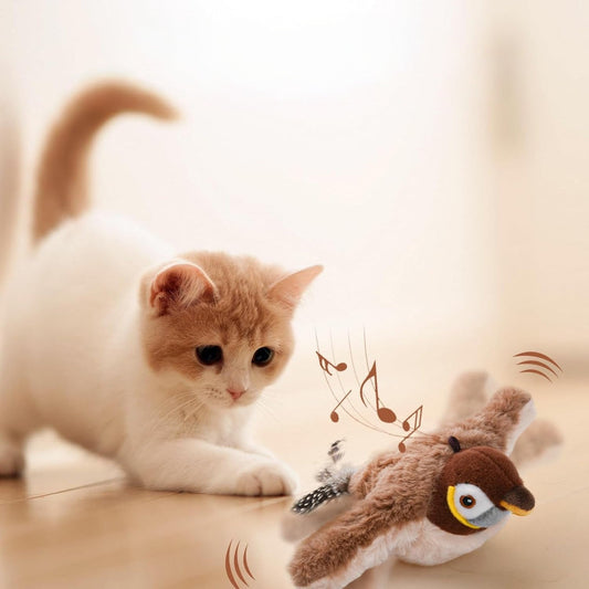 Interactive Cat Toy – Rechargeable, Bird Sound & Flapping Wings Design