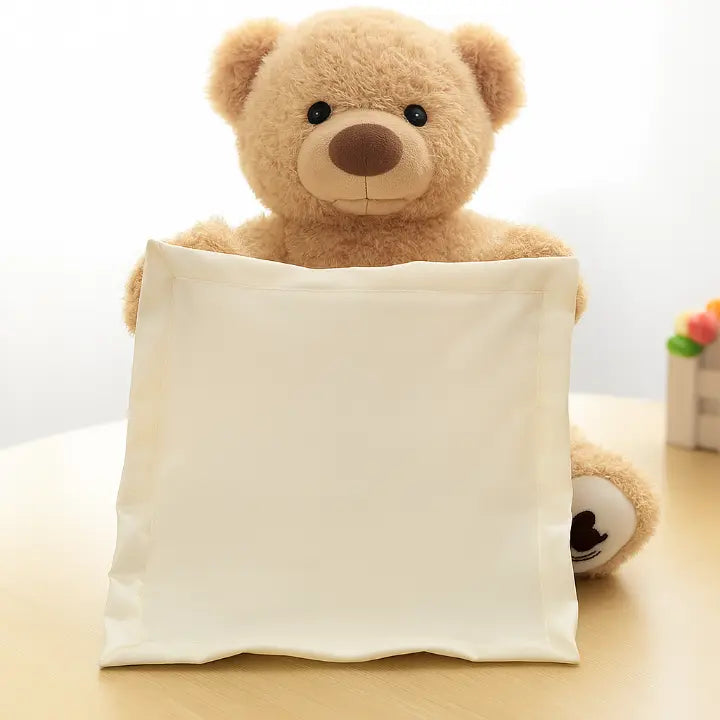 Optimized Product Title: "BuddyBear Peek-a-Boo Teddybär – Interaktives Kuscheltier für Babys, das Lachen und Freude bringt" 

This title includes relevant keywords for better visibility on Google Shopping while maintaining clarity and appeal.