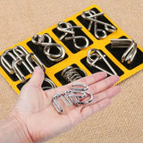 Interlock Metallpuzzle-Set – 8-teiliges Set für Weihnachten & Spielabende – Perfektes Geschenk für Rätsel-Liebhaber
