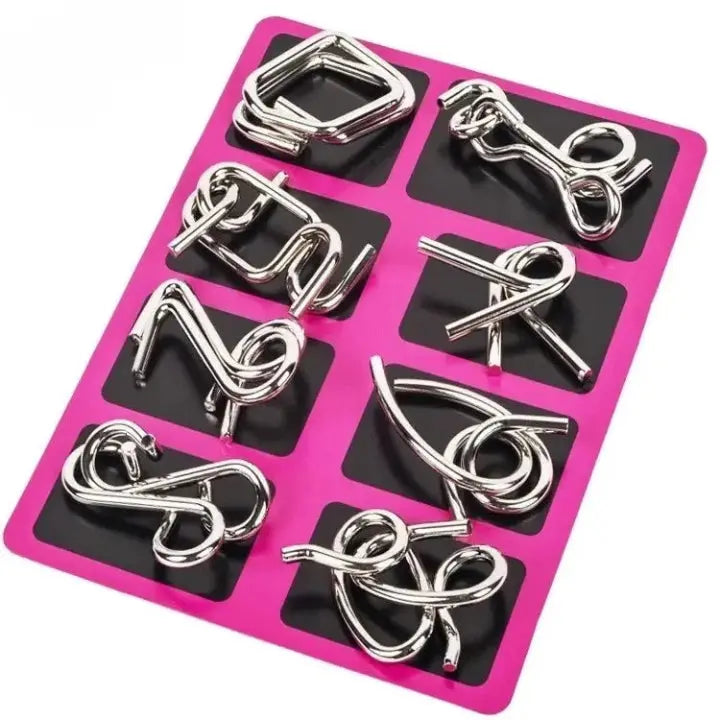 Interlock Metallpuzzle-Set – 8-teiliges Set für Weihnachten & Spielabende – Perfektes Geschenk für Rätsel-Liebhaber