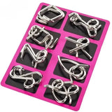 Interlock Metallpuzzle-Set – 8-teiliges Set für Weihnachten & Spielabende – Perfektes Geschenk für Rätsel-Liebhaber