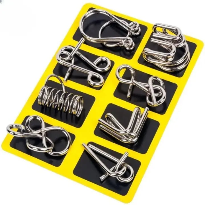 Interlock Metallpuzzle-Set – 8-teiliges Set für Weihnachten & Spielabende – Perfektes Geschenk für Rätsel-Liebhaber