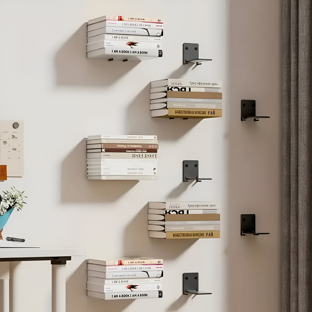 Unsichtbares Schweberegal Set – 2er-Set für schwebende Bücherregale – Wandregal für modernes Wohndesign