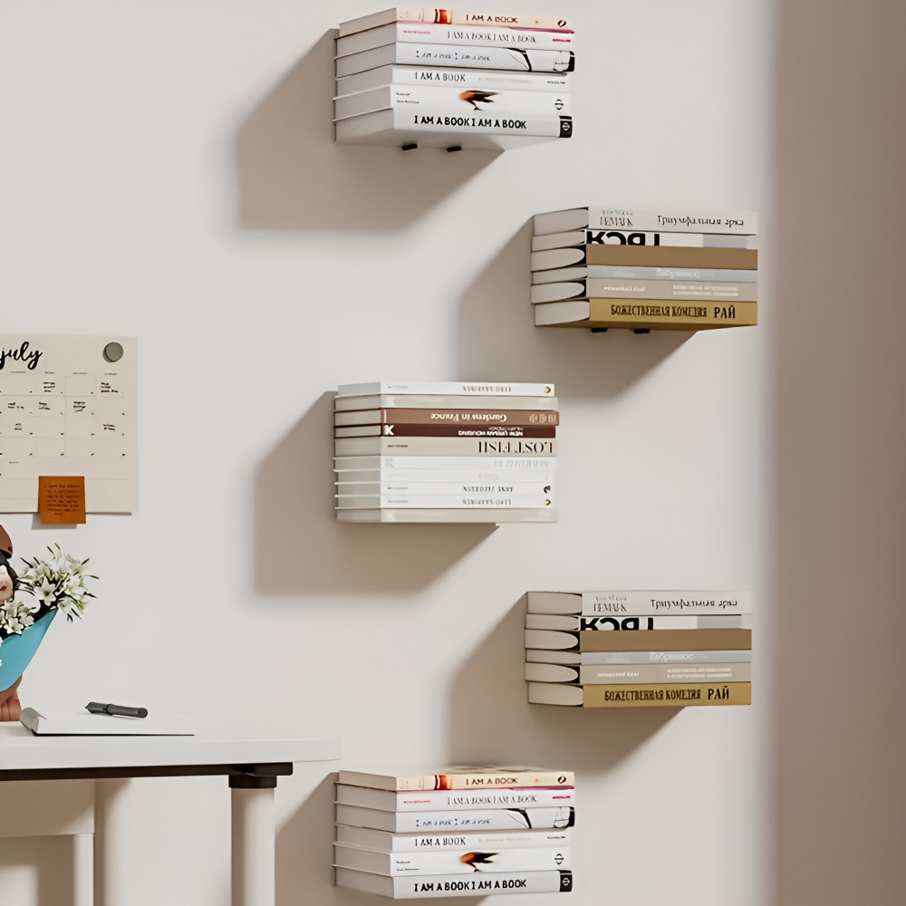 Unsichtbares Schweberegal Set – 2er-Set für schwebende Bücherregale – Wandregal für modernes Wohndesign