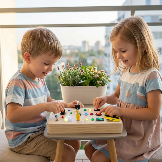 Wooden Sensory Board – Lights, Switches & Motor Skills Training