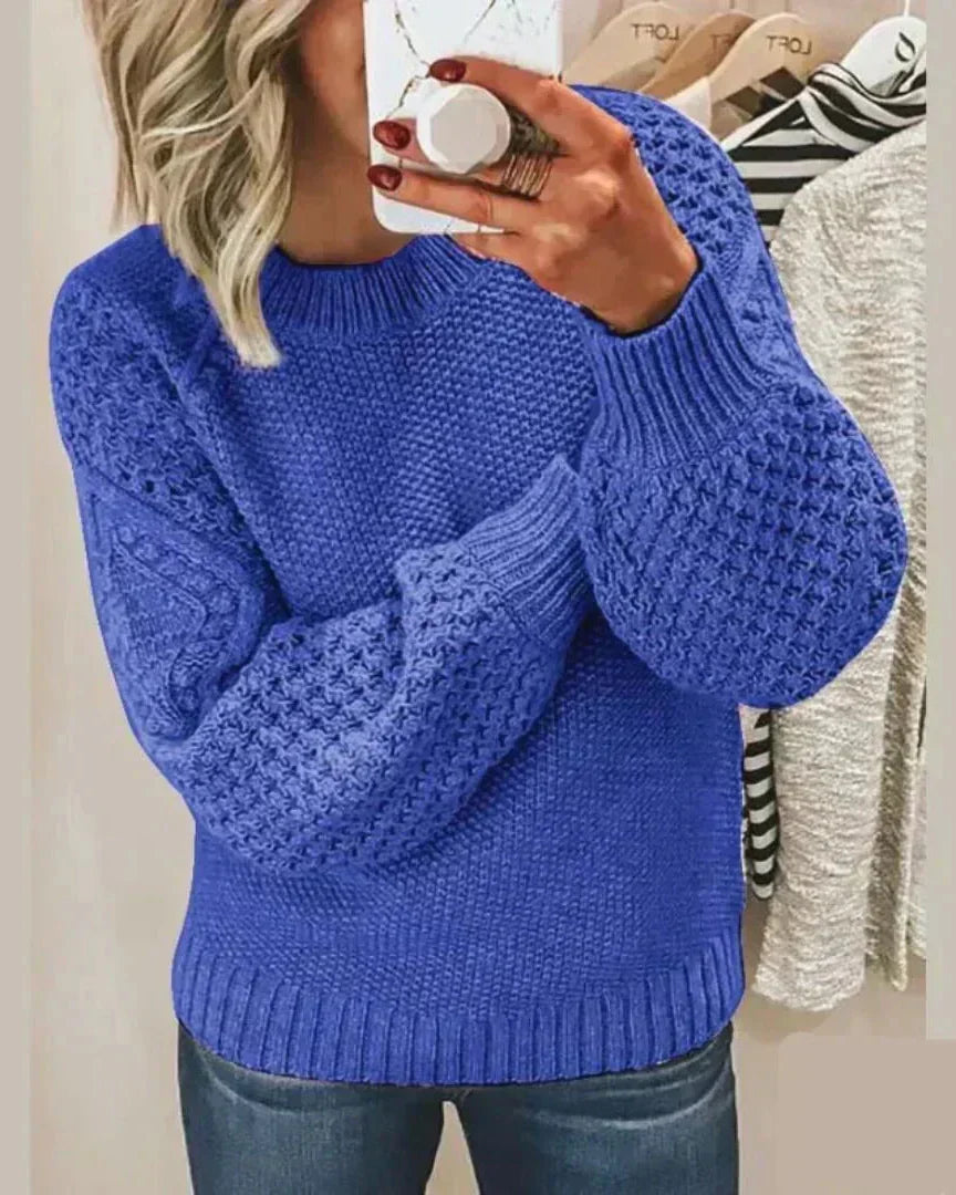 Sure! Here’s an enhanced and optimized version of your product title for Google Shopping:

"Hazel Cozy Knit Sweater for Women - Soft & Stylish Pullover for Everyday Comfort"

This title includes relevant keywords while highlighting the product's features