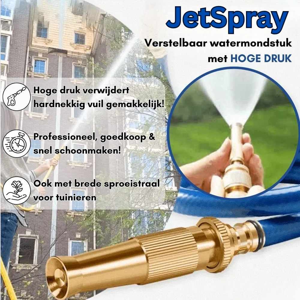 Adjustable High-Pressure Hose Nozzle – Brass & Stainless Steel, Fan/Jet Modes & 180 g