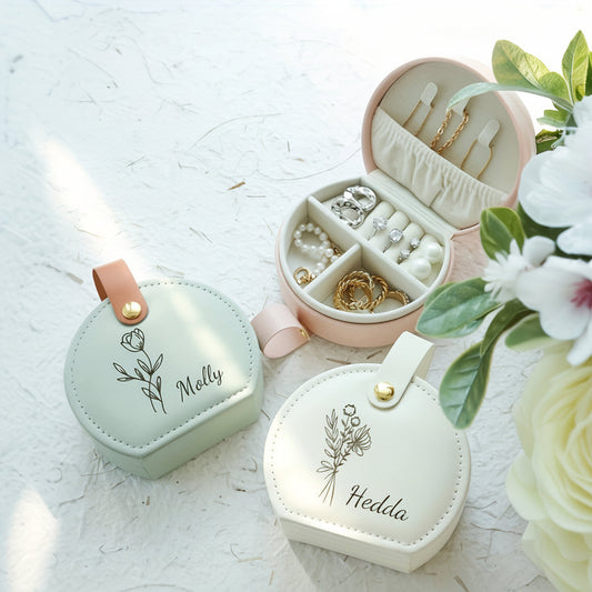 Jewelry Box – Personalized Earring Travel Case, Snap Closure & Mother's Day Gift
