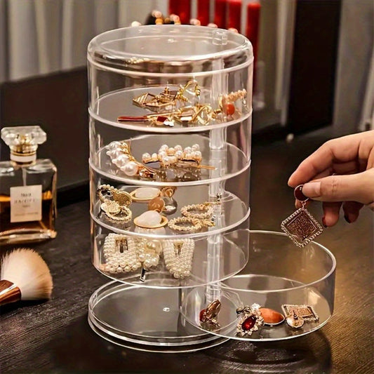 Jewelry Organizer Storage Box – Rotating Display Case & Mother's Day Gift