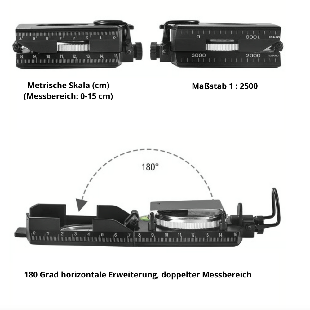 Enhanced Product Title: "Präziser Militär-Kompass mit Klinometer – Stromlose Navigation für Outdoor-Abenteuer" 

This title emphasizes precision and outdoor use while maintaining relevant keywords for better visibility in Google Shopping.