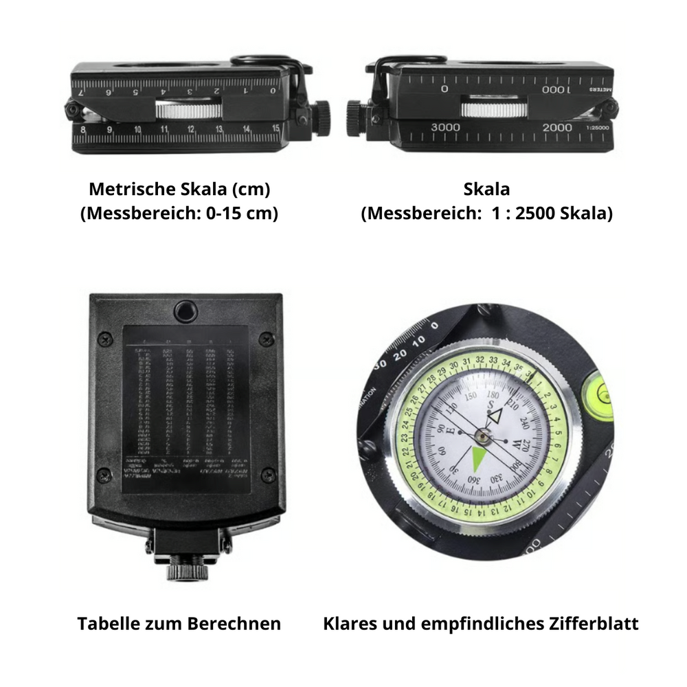 Enhanced Product Title: "Präziser Militär-Kompass mit Klinometer – Stromlose Navigation für Outdoor-Abenteuer" 

This title emphasizes precision and outdoor use while maintaining relevant keywords for better visibility in Google Shopping.
