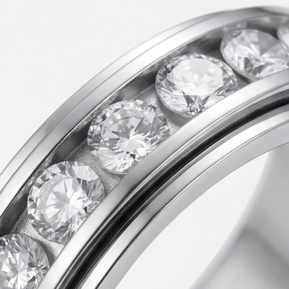 Enhanced Product Title: "Zirkonia-Drehring mit Rotierendem Band - Eleganter Schmuckring mit Funkelnden Zirkonia-Steinen für Damen" 

This title includes relevant keywords while providing more detail about the product, which can help improve visibility and