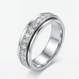 Enhanced Product Title: "Zirkonia-Drehring mit Rotierendem Band - Eleganter Schmuckring mit Funkelnden Zirkonia-Steinen für Damen" 

This title includes relevant keywords while providing more detail about the product, which can help improve visibility and