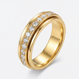 Enhanced Product Title: "Zirkonia-Drehring mit Rotierendem Band - Eleganter Schmuckring mit Funkelnden Zirkonia-Steinen für Damen" 

This title includes relevant keywords while providing more detail about the product, which can help improve visibility and