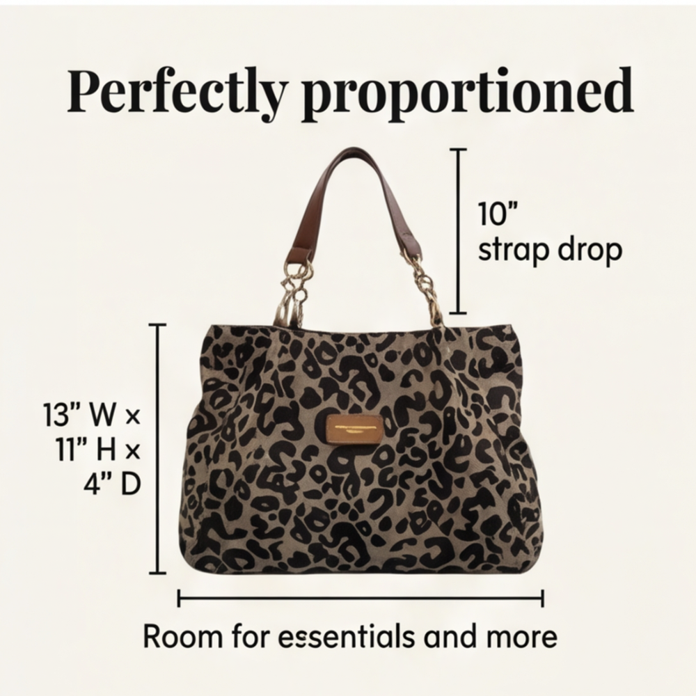 Stylish Leotard-Print Tote Bag with Elegant Gold Chain Detail - Fashionable & Versatile Handbag