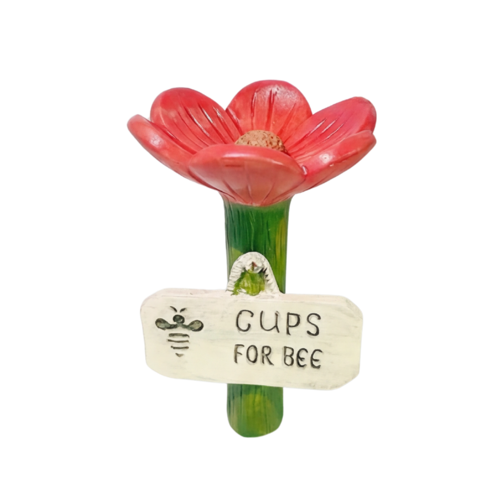 Hand-Painted Bee & Butterfly Water Feeder – Weatherproof Resin, Ground Stake & Pollinator Safe
