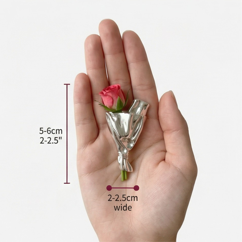 Elegante Blumenvase-Brosche mit kleiner Öffnung für frische Blumenstiele – Perfekte Geschenkidee für Blumenliebhaber