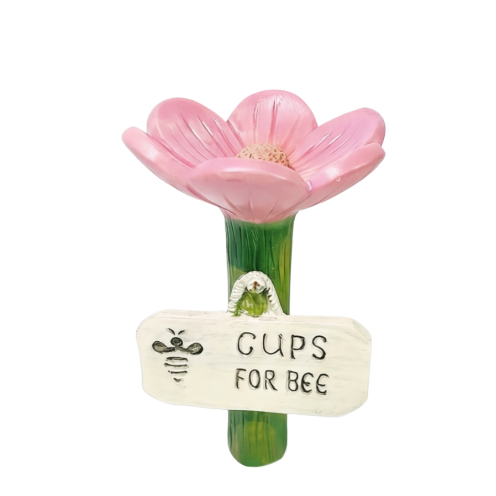 Hand-Painted Bee & Butterfly Water Feeder – Weatherproof Resin, Ground Stake & Pollinator Safe