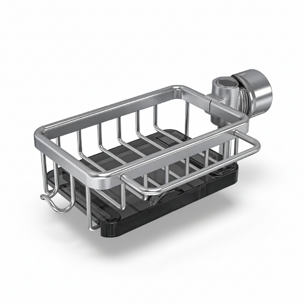 Kitchen Sink Organizer Aluminum Storage Basket Fast Drain Design