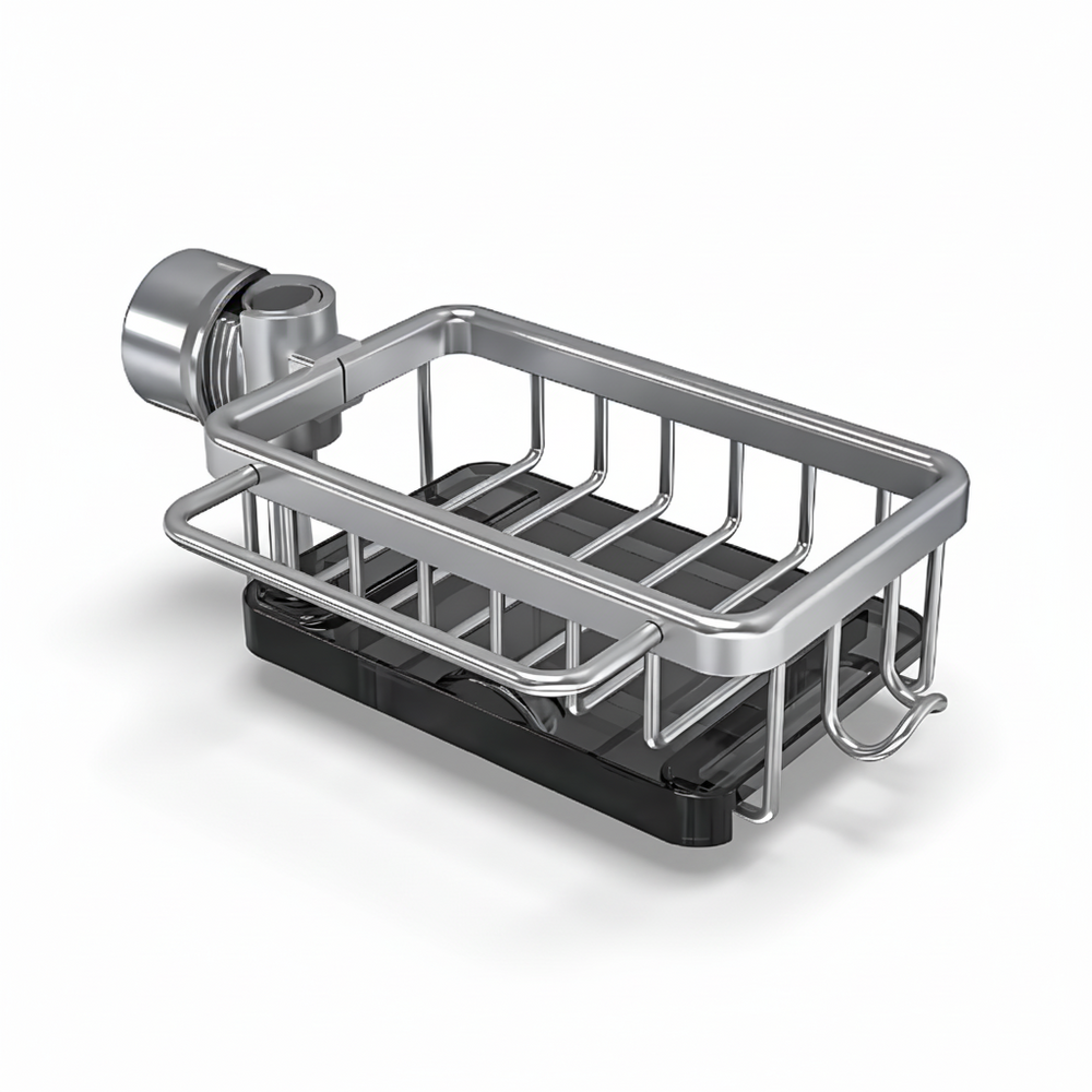 Kitchen Sink Organizer Aluminum Storage Basket Fast Drain Design