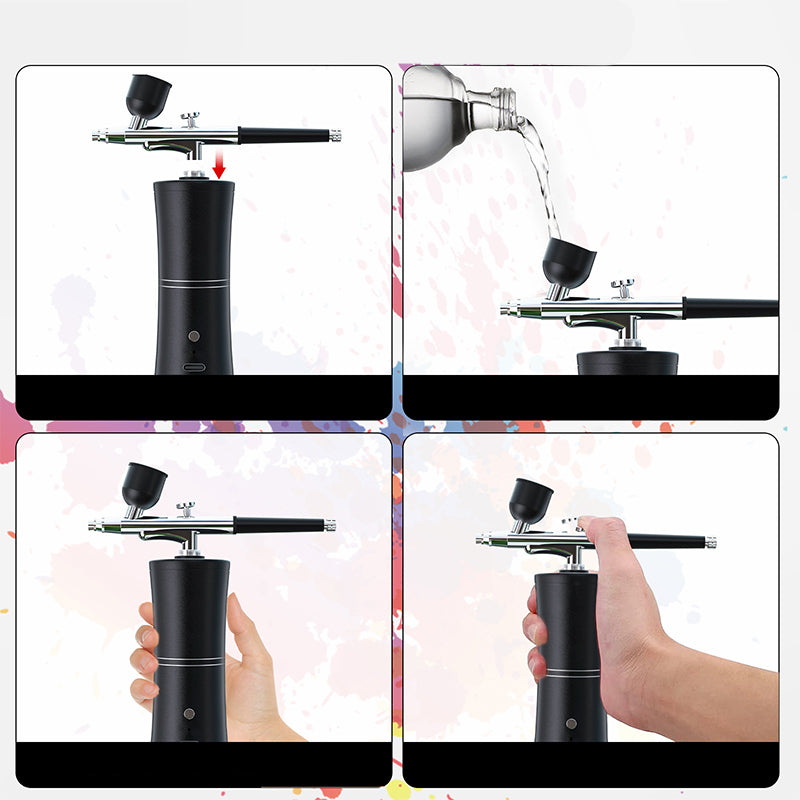 Cordless Airbrush Gun – Rechargeable, Adjustable Pressure & Precision Nozzle