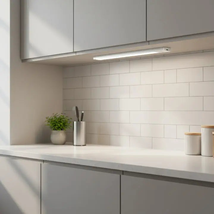 Enhanced Product Title: "Kabellose LED-Unterbauleuchte mit Bewegungsmelder - Energiesparende, dimmbare Unterbauleuchte für Küche, Schrank und Regal" 

This title includes keywords that potential customers might search for, such as "Bewegungsmelder" (motio
