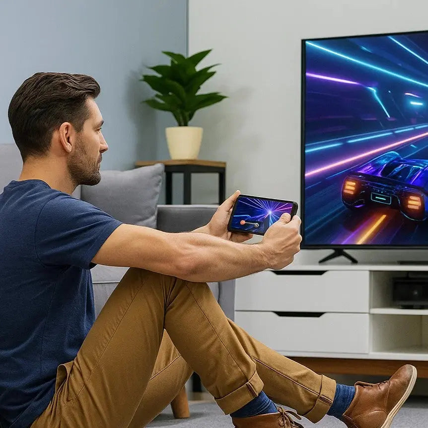 Enhanced Product Title: "Kabelloser 1080p Mirror Adapter – Streamen Sie Inhalte sofort auf Ihrem großen Bildschirm | Kompatibel mit Smart TVs & Geräten" 

This title includes relevant keywords and phrases that can help improve visibility in Google Shoppin