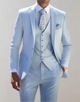 Oscar Stylish 3-Piece Suit for Men - Light Blue