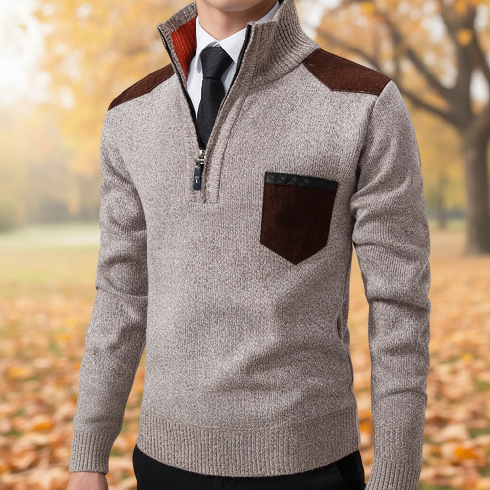 Cashmere Jumper with Zip - Emil