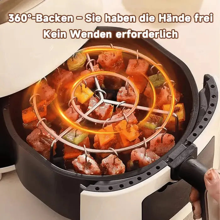 Kebab-Grill für Heißluftfritteusen – Perfekte BBQ-Spieße mit Gleichmäßiger Garung & Aromatischem Genuss